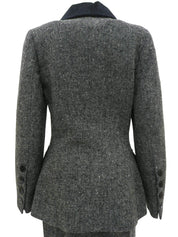 バイカラーロゴボタンセットアップ グレー/ブラック