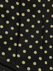 ドットパターン長袖ワンピース ブラック/ベージュ