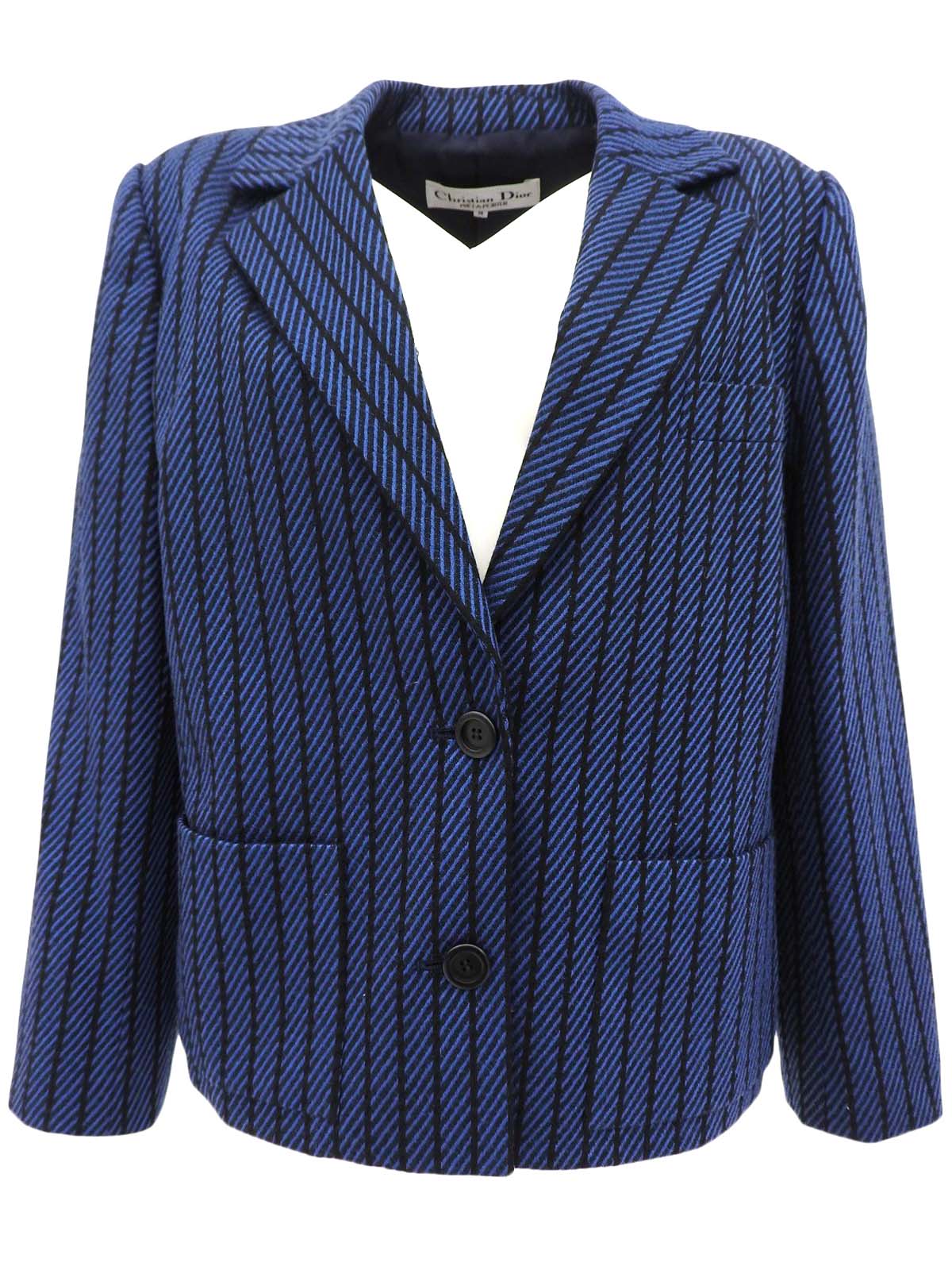Striped Pattern Jacket Black/Blue
