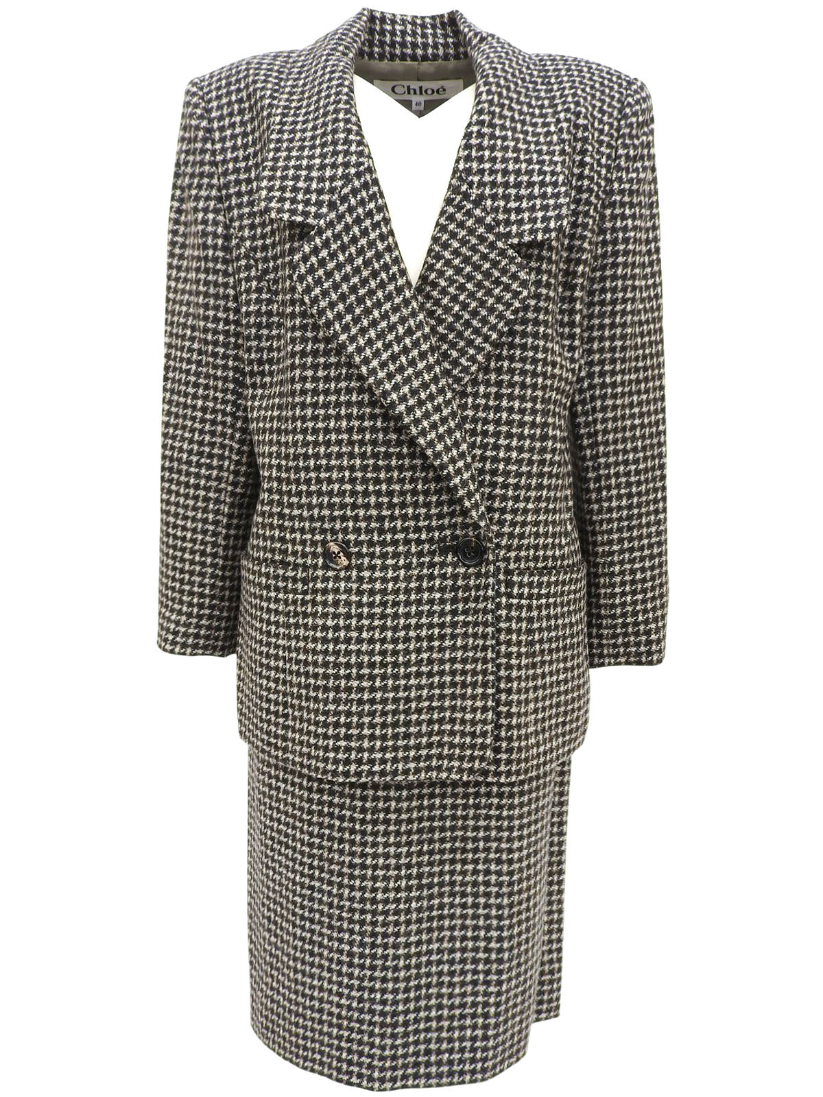 Houndstooth pattern set in black/brown/multi