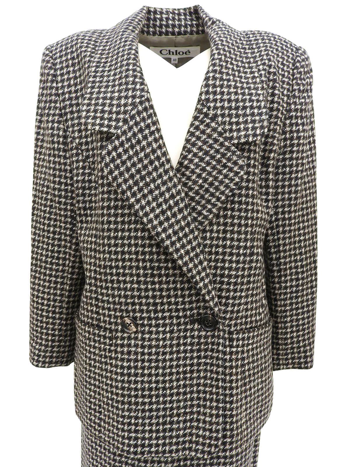 Houndstooth pattern set in black/brown/multi