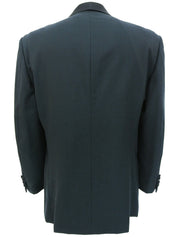 Design pattern shawl collar double-breasted jacket in dark green