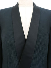 Design pattern shawl collar double-breasted jacket in dark green