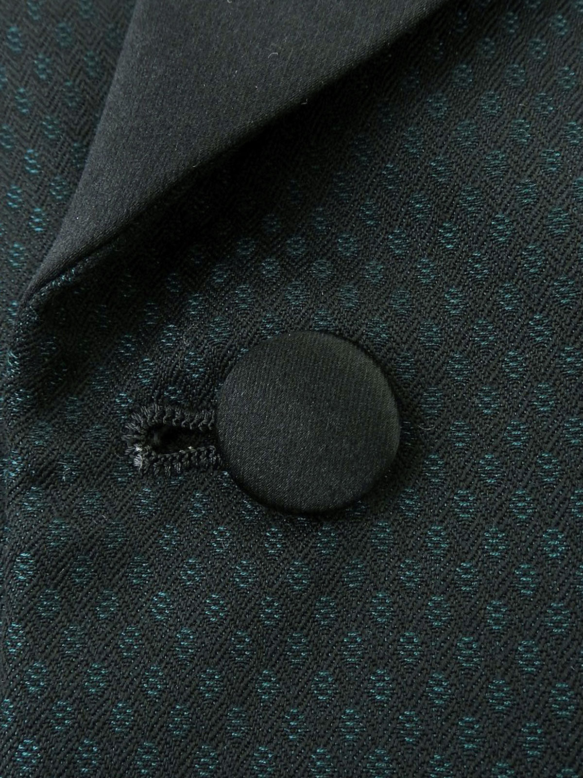 Design pattern shawl collar double-breasted jacket in dark green