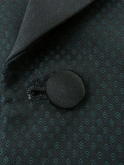 Design pattern shawl collar double-breasted jacket in dark green