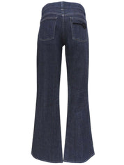 ロゴボタンブーツカットデニムパンツ インディゴ