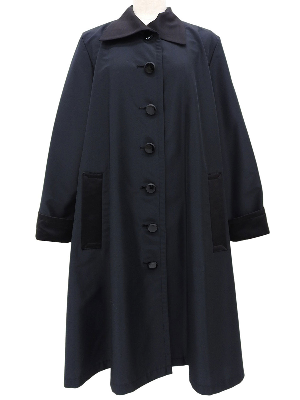 Flare Sleeve A-Line Coat in Black