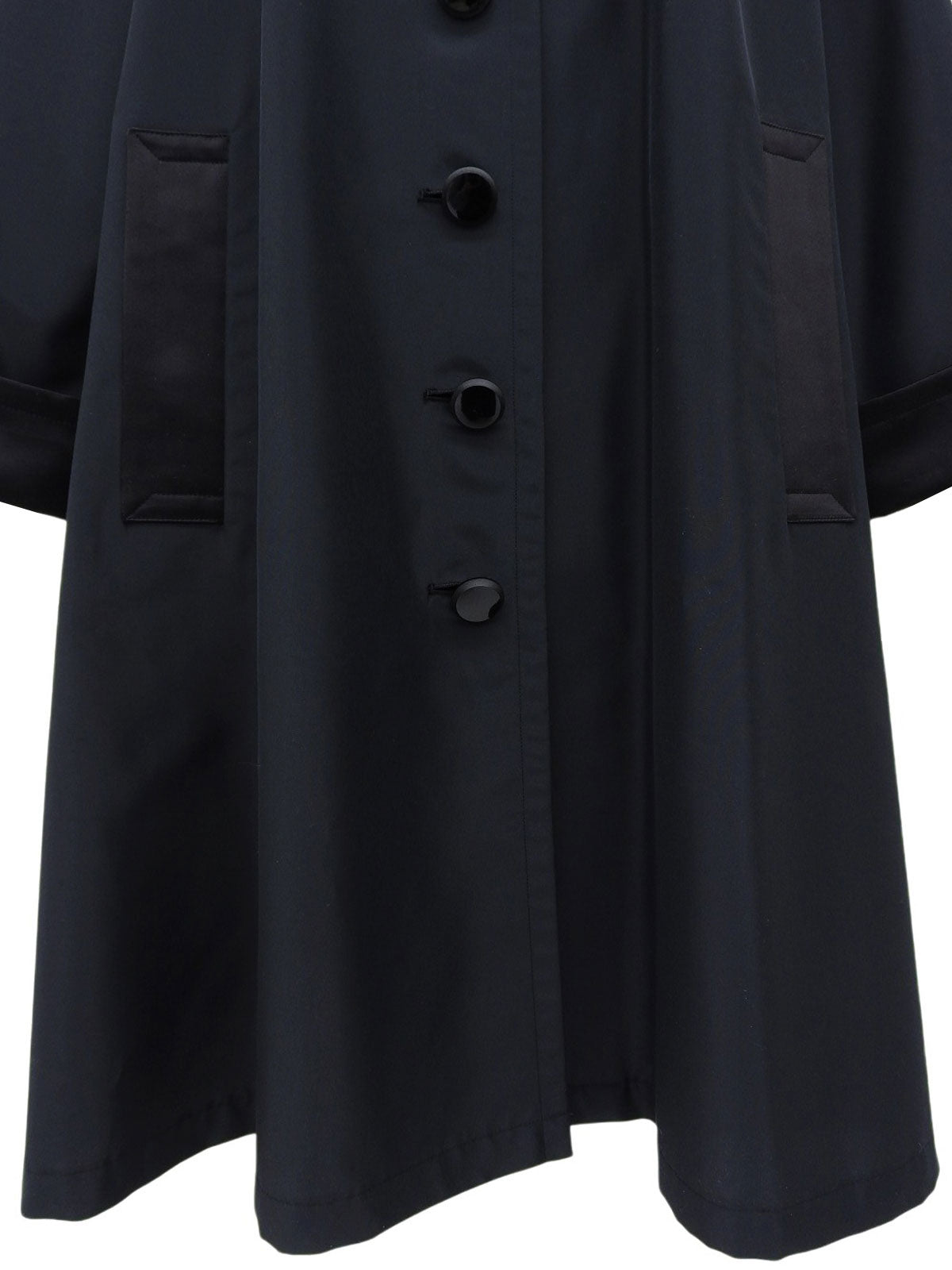 Flare Sleeve A-Line Coat in Black