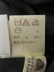 Fur Collar Logo Button Double-Breasted Coat in Black