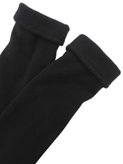 Fur Collar Logo Button Double-Breasted Coat in Black