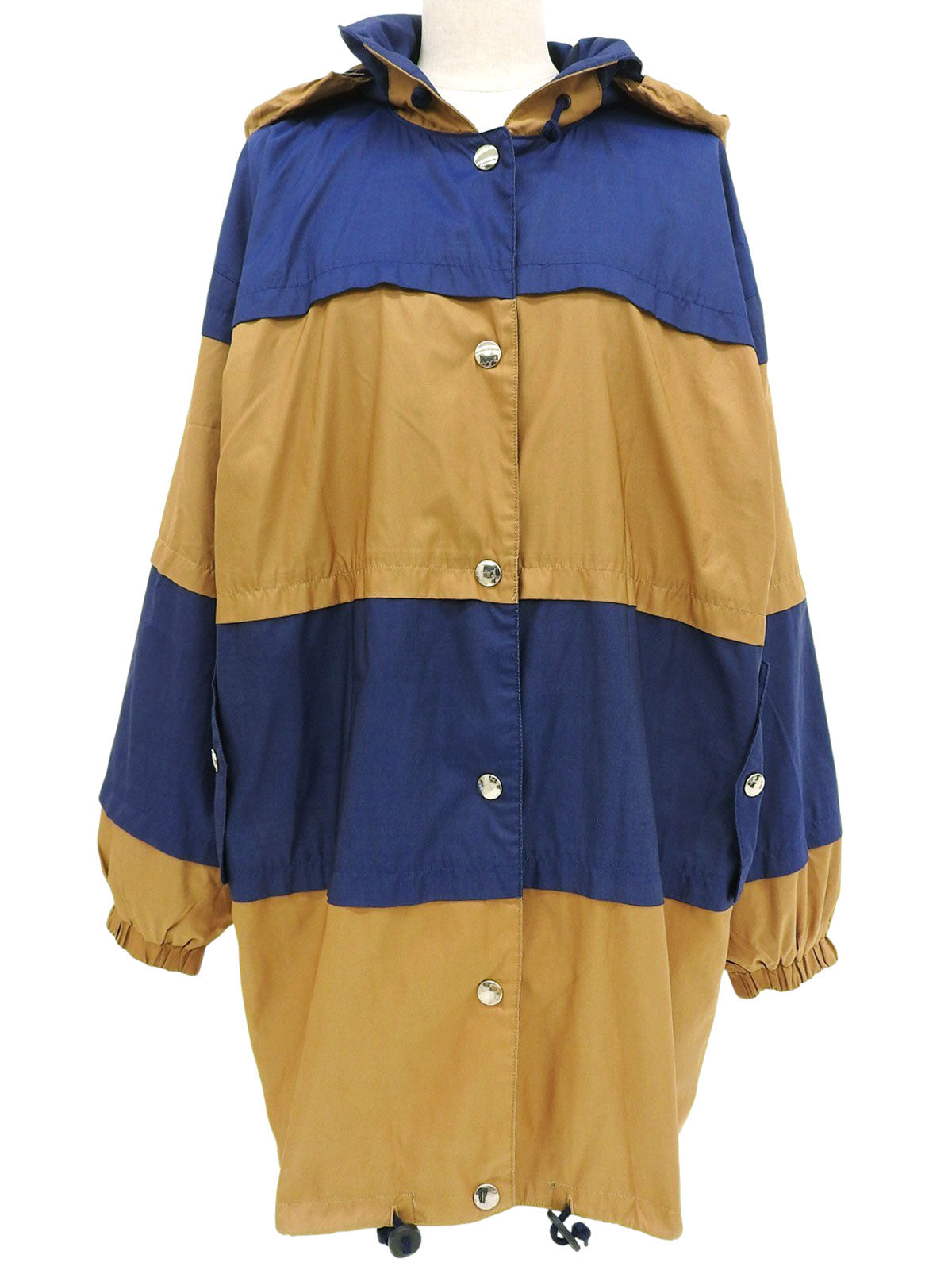 船形图案短款上衣，蓝/棕色