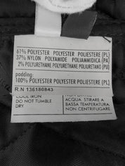 Quilted Logo Button Long Coat in Black