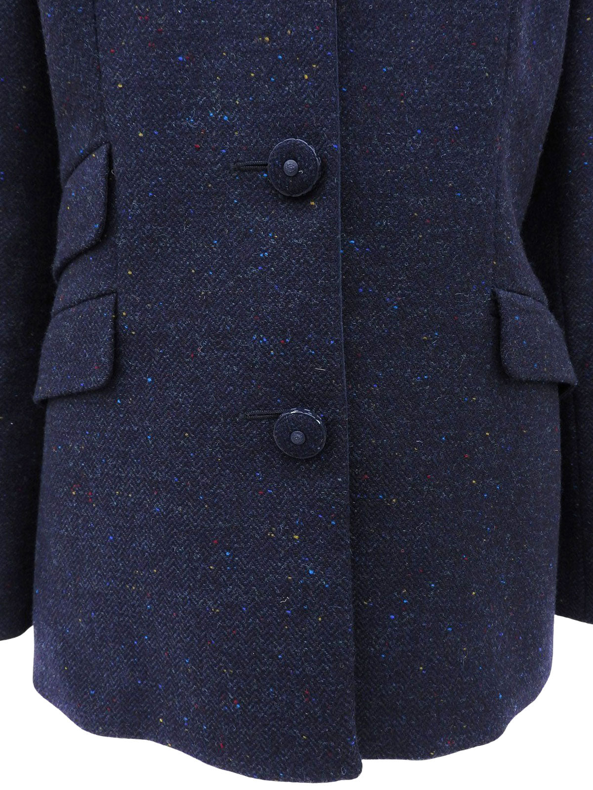 Navy wool tailored jacket with Medusa buttons