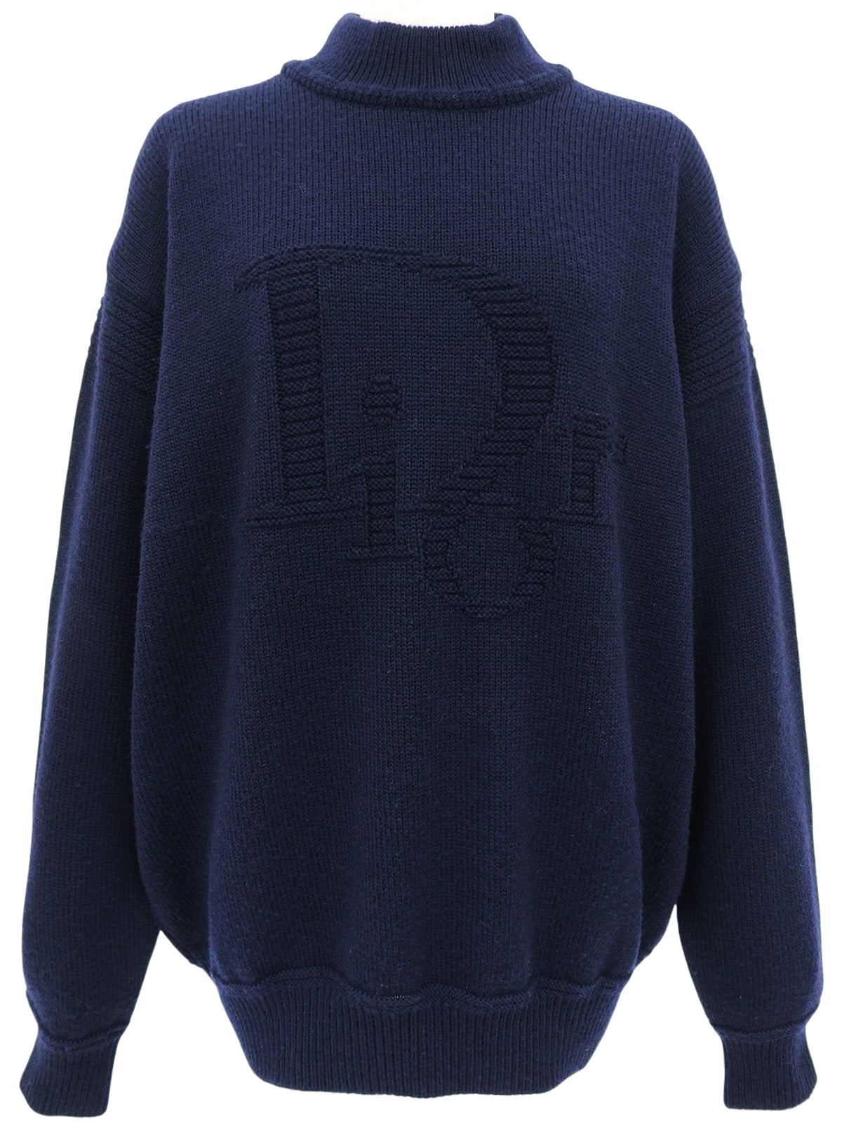 Wool Logo Sweater #L Navy