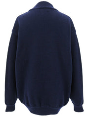 Wool Logo Sweater #L Navy