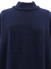 Wool Logo Sweater #L Navy