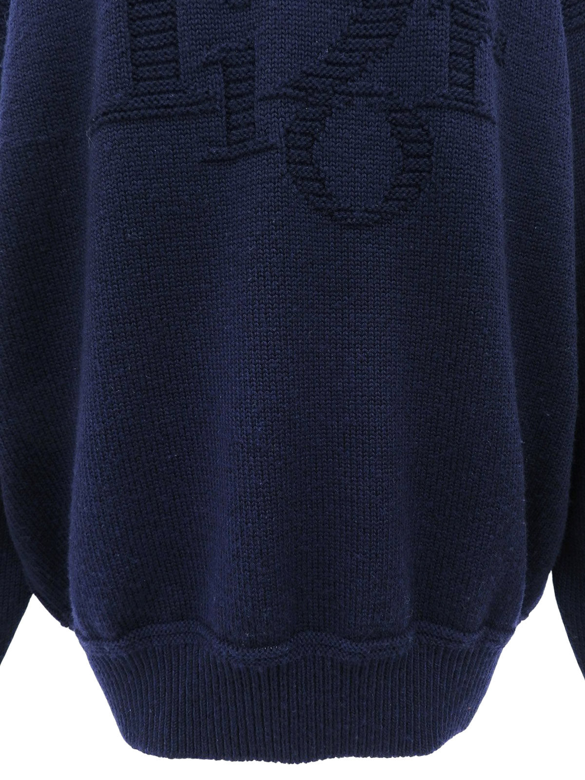 Wool Logo Sweater #L Navy