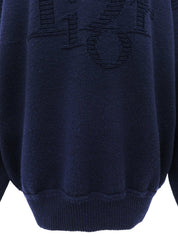 Wool Logo Sweater #L Navy