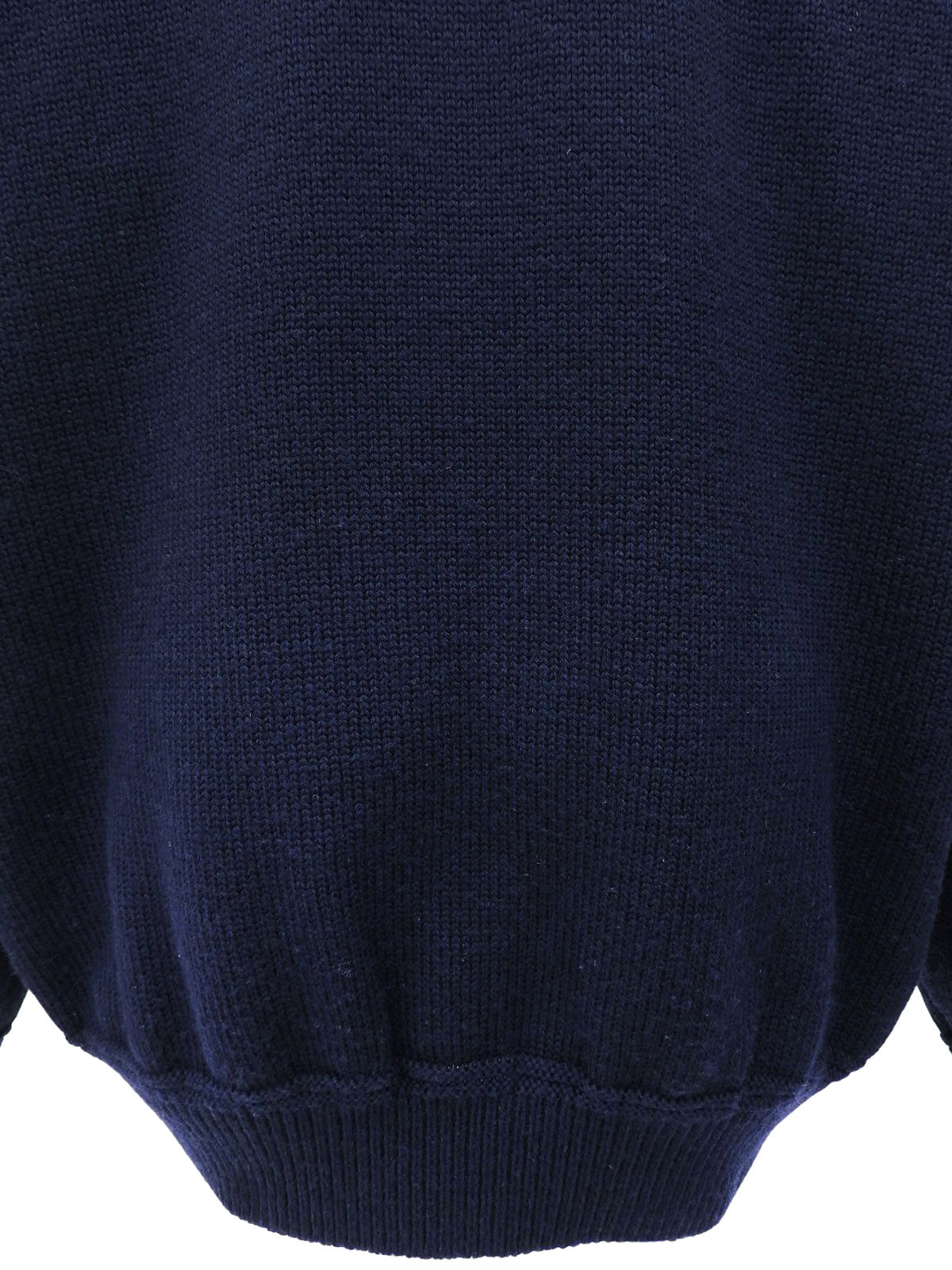 Wool Logo Sweater #L Navy