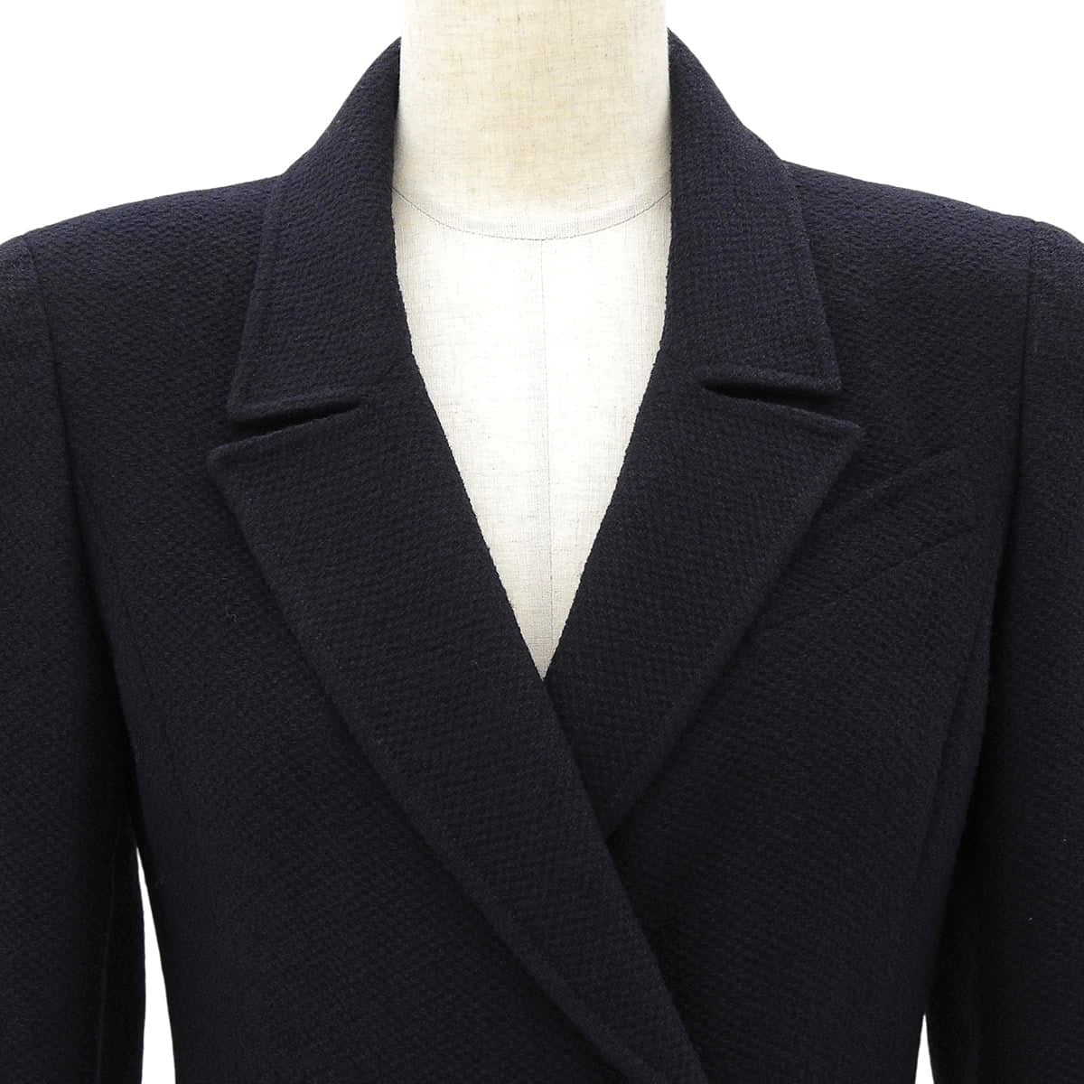 1997 Wool Double Breasted Logo Button Jacket #36 Navy