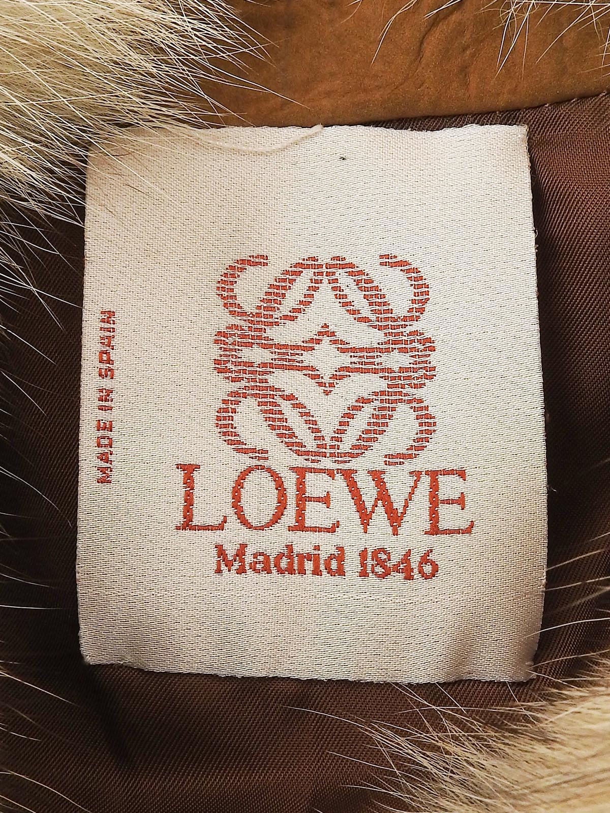 Nubuck Leather Fur Anagram Button Blouson in Ochre