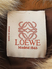 Nubuck Leather Fur Anagram Button Blouson in Ochre