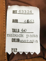 Nubuck Leather Fur Anagram Button Blouson in Ochre