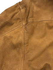 Nubuck Leather Fur Anagram Button Blouson in Ochre