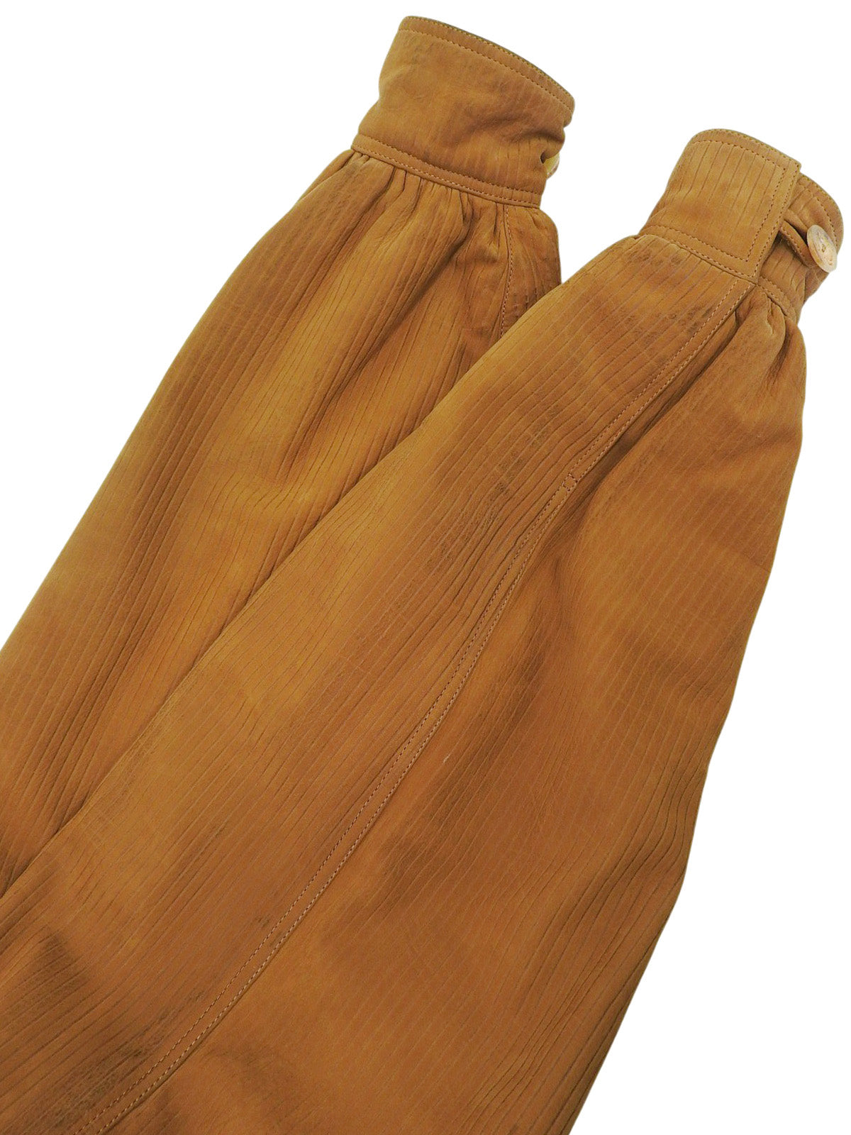 Nubuck Leather Fur Anagram Button Blouson in Ochre