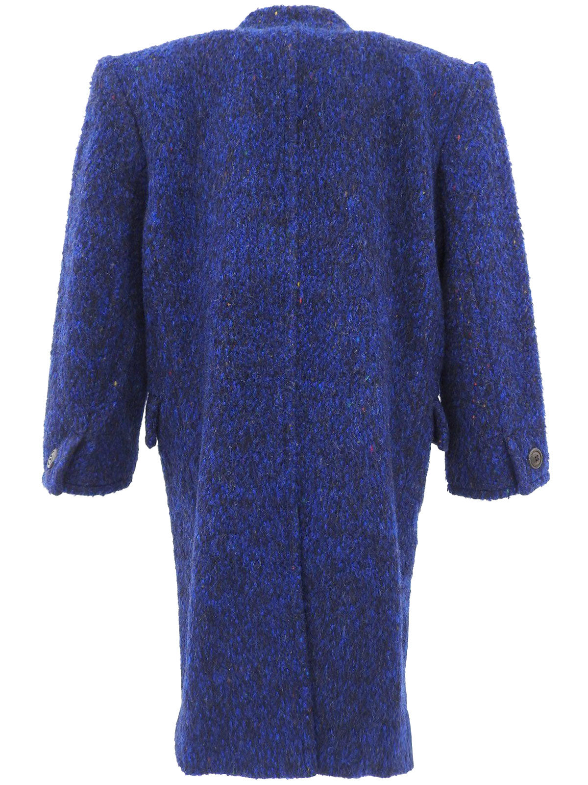 Wool Double Breasted Coat #M Navy