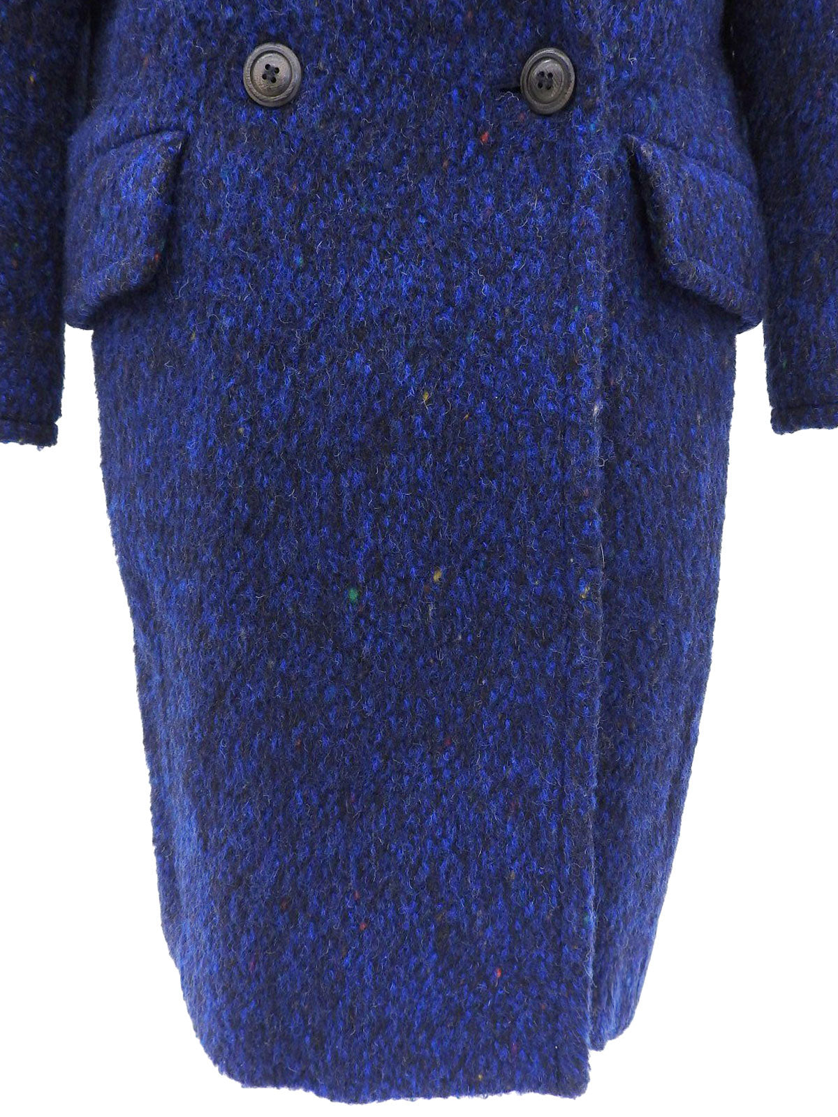 Navy double-breasted wool coat