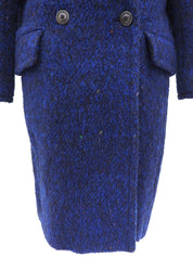Navy double-breasted wool coat