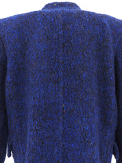 Navy double-breasted wool coat