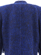 Wool Double Breasted Coat #M Navy