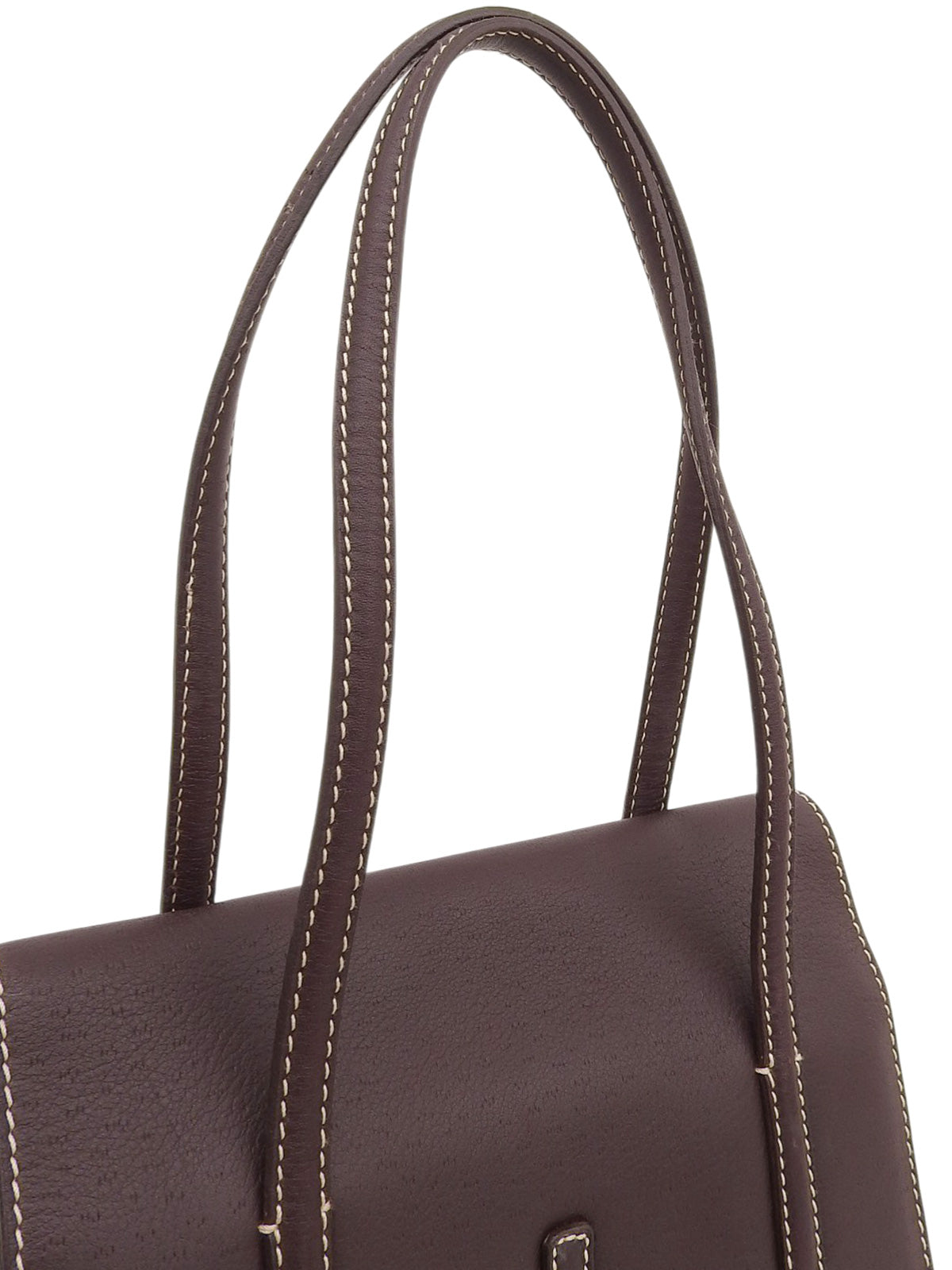 ガンチーニプレートハンドバッグ ブラウン