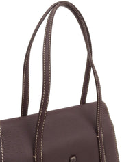 ガンチーニプレートハンドバッグ ブラウン