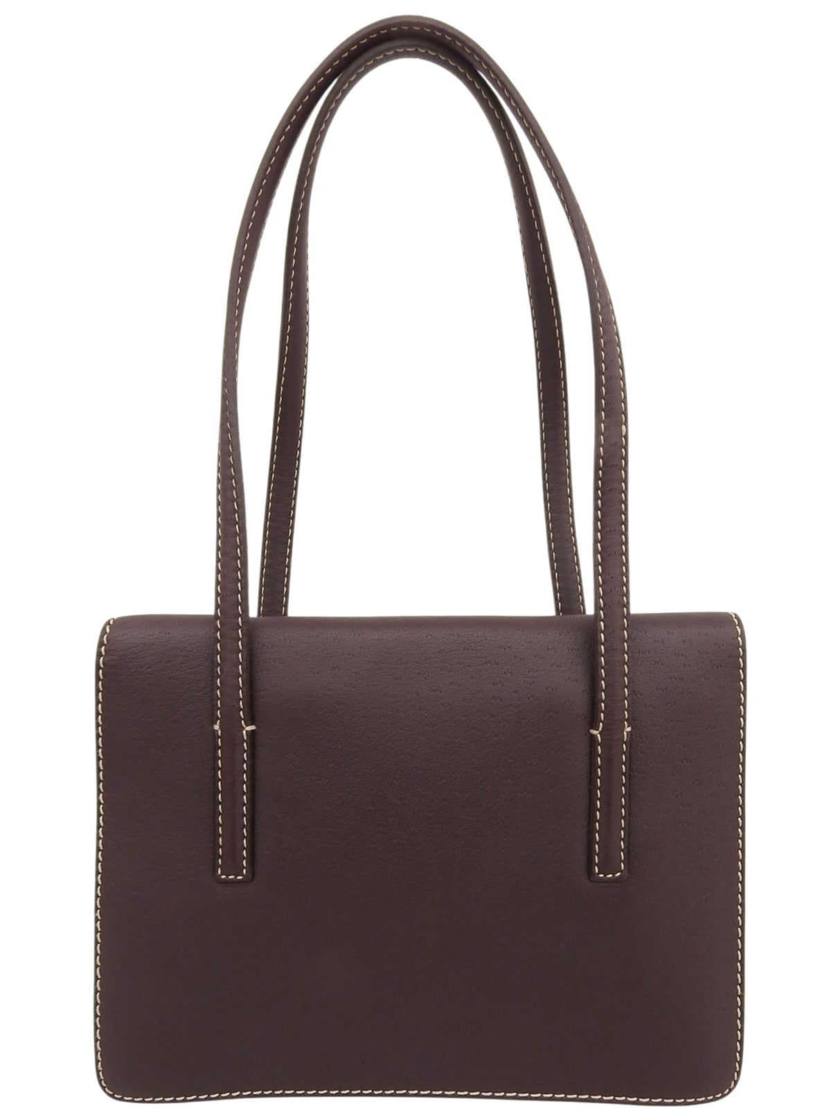 ガンチーニプレートハンドバッグ ブラウン