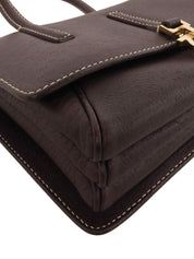 ガンチーニプレートハンドバッグ ブラウン