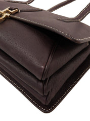 ガンチーニプレートハンドバッグ ブラウン