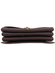 ガンチーニプレートハンドバッグ ブラウン