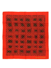 Yayoi Kusama Collaboration Silk Monogram Pumpkin Dot Scarf Brown/Red