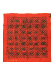 草間彌生コラボレーションシルクモノグラムパンプキンドットスカーフ ブラウン/レッド