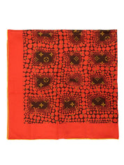 草間彌生コラボレーションシルクモノグラムパンプキンドットスカーフ ブラウン/レッド