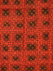 草間彌生コラボレーションシルクモノグラムパンプキンドットスカーフ ブラウン/レッド