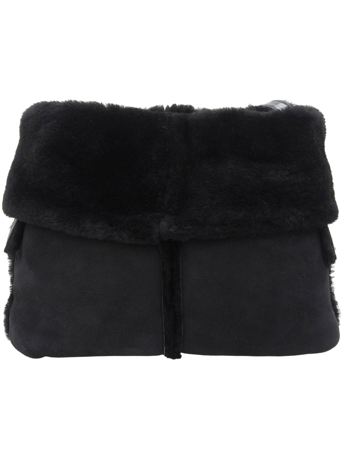 黑色木桐标志压纹单肩包