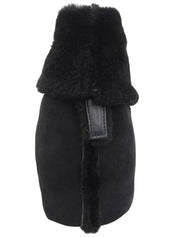 黑色木桐标志压纹单肩包