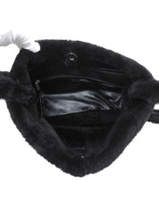 黑色木桐标志压纹单肩包