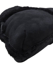 黑色木桐标志压纹单肩包