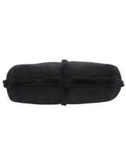 黑色木桐标志压纹单肩包