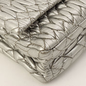 Crystal Matelassé Shoulder Bag Silver
